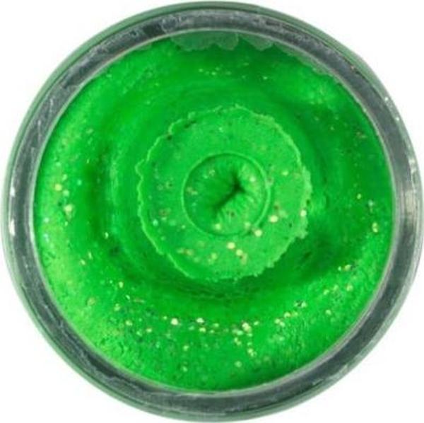 Berkley Powerbait Natural Glitter Trout Bait Garlic Sahte Yemi SPRNG GREEN - Image 1