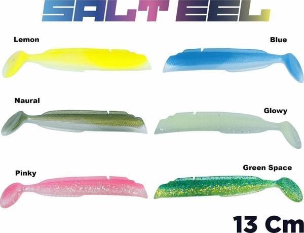 Fujin Salt Eel Body 13cm x3 Silikon Yem Gövde 034 - Glowy - Image 1
