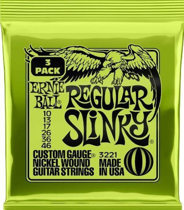 Ernieball P03221 REGULAR SLINKY 3 PACK Elektro Tel (3lü Paket) - Image 1