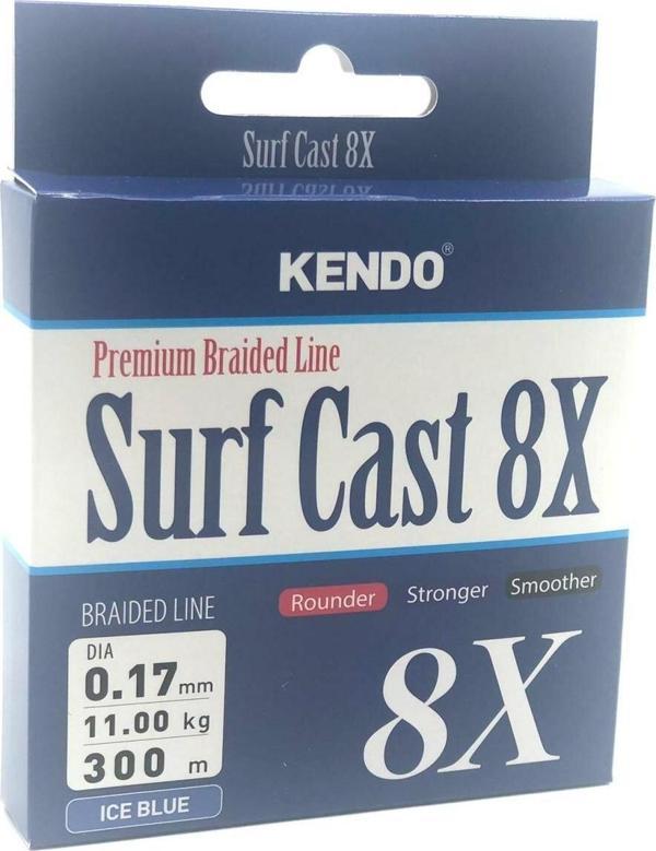 Kendo Surf Cast 8X Fıghtıng 300 mt Örgü İp ( ICE BLUE) 0,17 mm. - 11 Kg. - Image 1