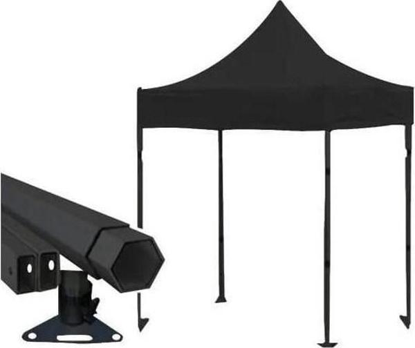 Dilek Branda Outdoors Premium Serisi Altıgen Profil Siyah 3x3 Katlanır Makaslı Çardak - Image 1