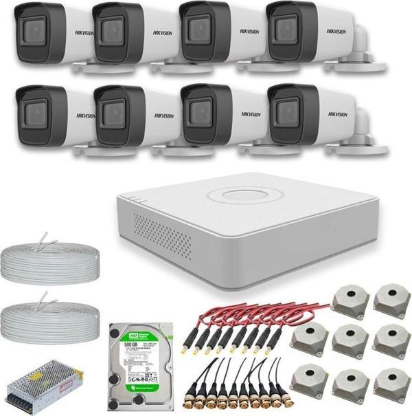 Hikvision 2mp 8 kameralı Dış ortam AHD HD-TVI Full Kamera Seti 1TB Disk - Image 1