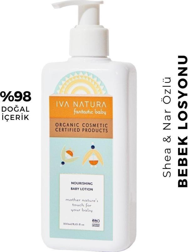 Iva Natura Organik Sertifikalı %98 Doğal Besleyici Bebek Losyonu Shea Ve Nar Özlü 250Ml - Image 1