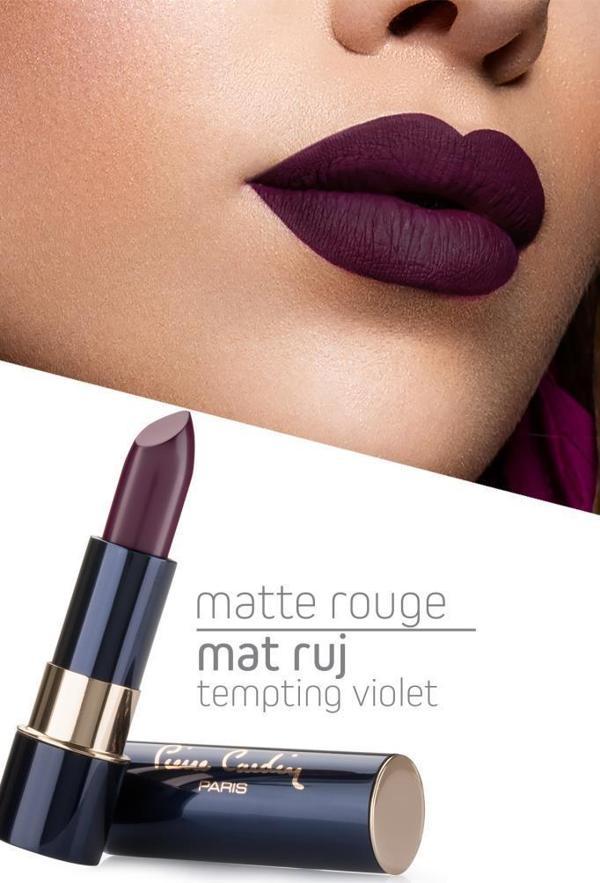 Pierre Cardin Matte Rouge Mat Ruj - Tempting Violet - Image 1