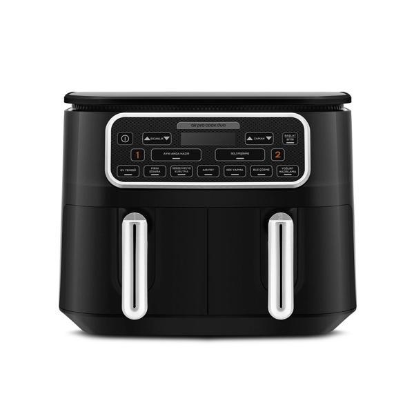 Karaca Air Pro Cook Duo Ev Yemeği XXXL Airfryer Black Chrome 8L - Image 1
