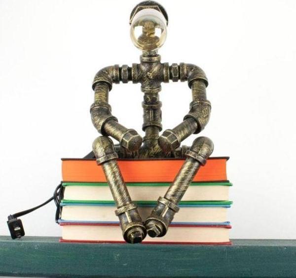 Robot Tasarım Retro Masa Lambası Rustik Endestriyel Tasarım Başucu Lambası Kitap Okuma Lambası - Image 1