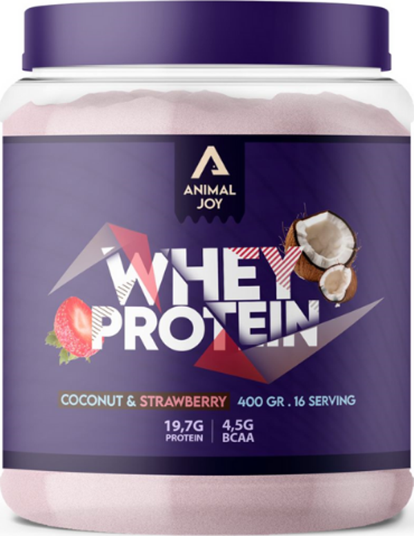 Animal Joy Whey Protein Tozu 400 gr 16 Servis Hindistan Cevizi & Çilek - Image 1