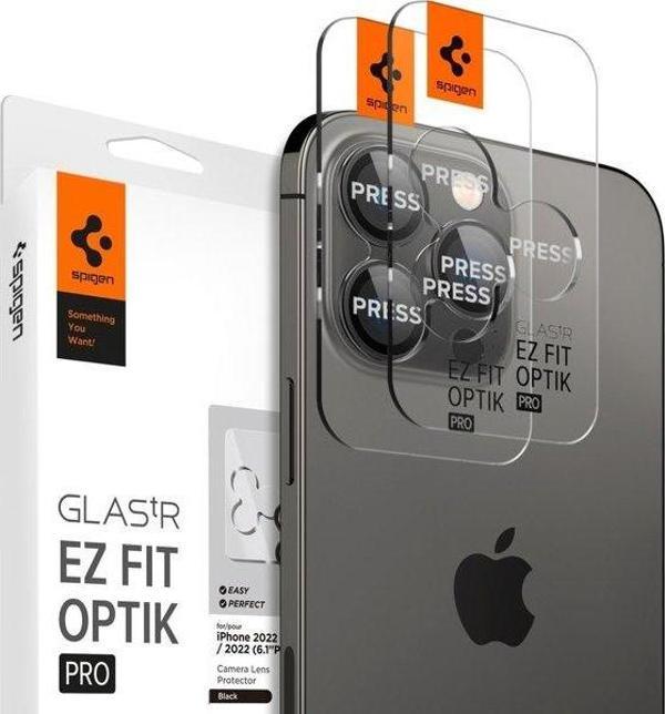 Spigen Apple iPhone 15 Pro / 15 Pro Max / 14 Pro / 14 Pro Max Kamera Lens Camı Koruyucu Glas.tR EZ F - Image 1
