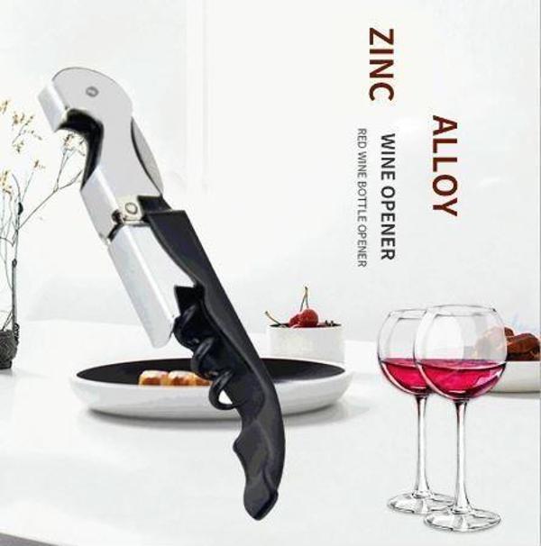 Nakres Paslanmaz Çelik Metal Tirbüşon Şişe Kapak Açıcı Çok Fonksiyonlu Profesyonel Şişe Kapak Açıcı - Image 1