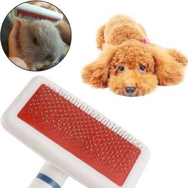 Nakres Telli Tarak Beyaz Köpek Ve Kedi Kaşıma aparatı Evcil Hayvan Fırçası  - Image 1