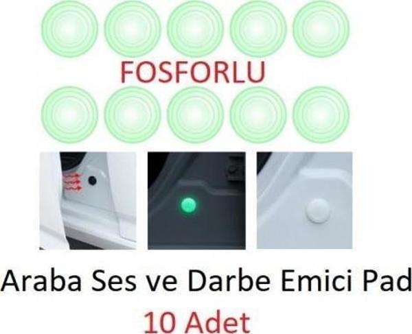 Oto Kapı Çarpma Önleyici Fosforlu Araba Kapı Kaput Bagaj Koruyucu 10'LU Ped Fosforlu Ses Darbe Emici Conta  - Image 1