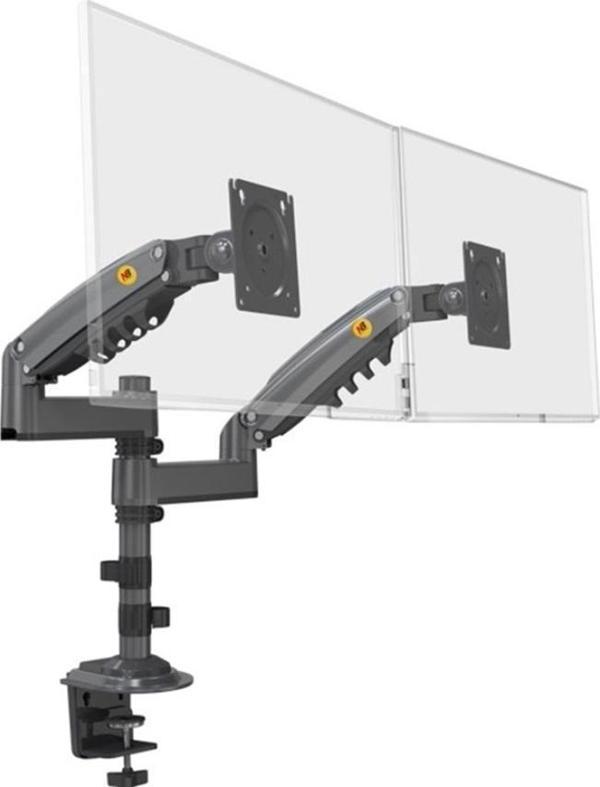 North Bayou Nb H180 Amortisörlü Profosyonel 17-27" Çift Kol Monitör Tutucu Kol Stand - Image 1