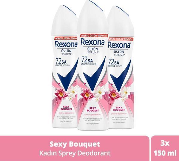 Rexona Kadın Sprey Deodorant Sexy Bouquet 72 Saat Kesintisiz Üstün Koruma 150 Ml X3 - Image 1