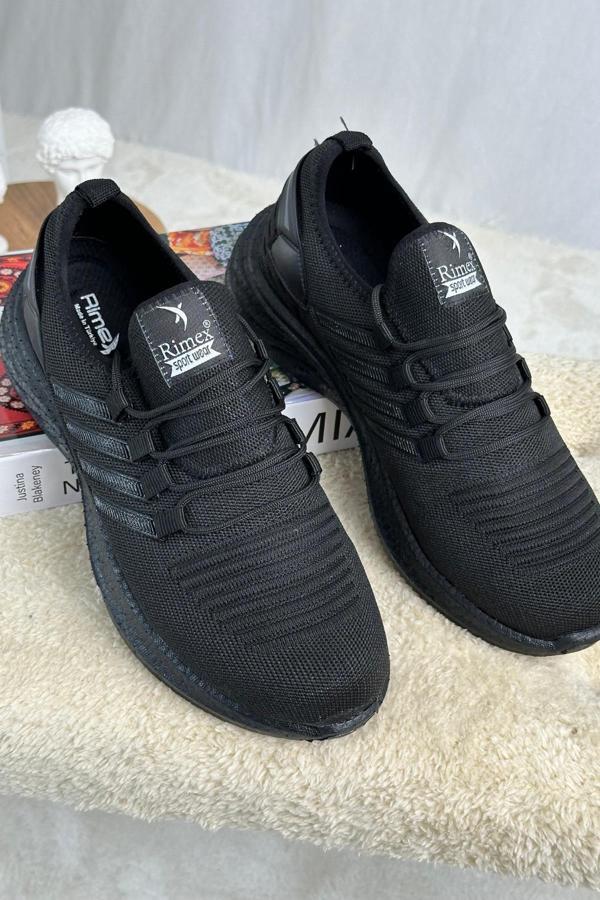 Muggo Montag Garantili Günlük Ortopedik Kaymaz Taban Bağcıklı Çizgili Erkek Sneaker Spor Ayakkabı - Image 1
