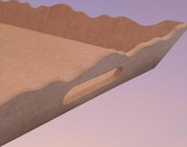 Hobi 90026 Dekoratif Model Tepsi Dikdörtgen Dalga Kenar Ahşap HAM MDF El Yapımı  - Image 1