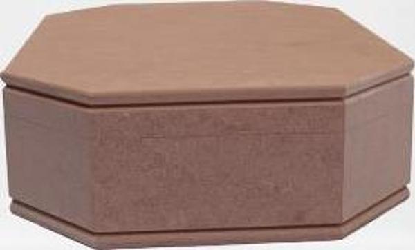 Hobi 90039 Dekoratif Takı Kutu Çokgen Model Klips Bölme HAM Ahşap MDF El Yapımı  - Image 1