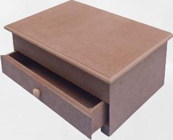 Hobi 90040 Dekoratif Takı Makyaj Kutu Model Çekm Bölmeli HAM Ahşap MDF El Yapımı - Image 1