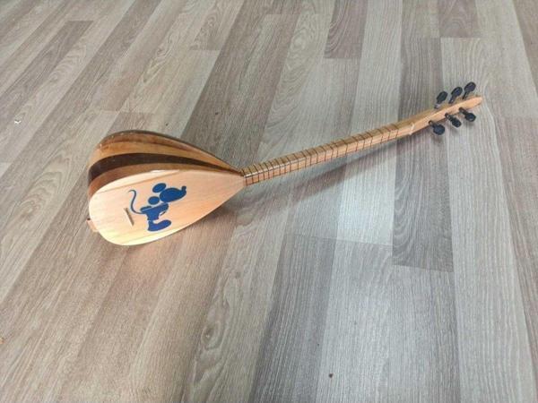 İDOL MÜZİK ALETLERİ Cura Mavi Mickey Mouse Desenli Tam Set Çocuk Sazı Tam Set: Cura+kılıf+tezene  - Image 1