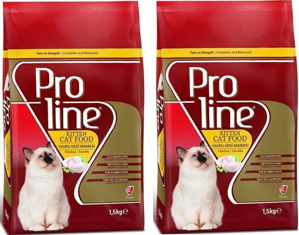 Proline Yavru Kedi Maması Tavuklu 1,5 Kg 2 Adet - Image 1