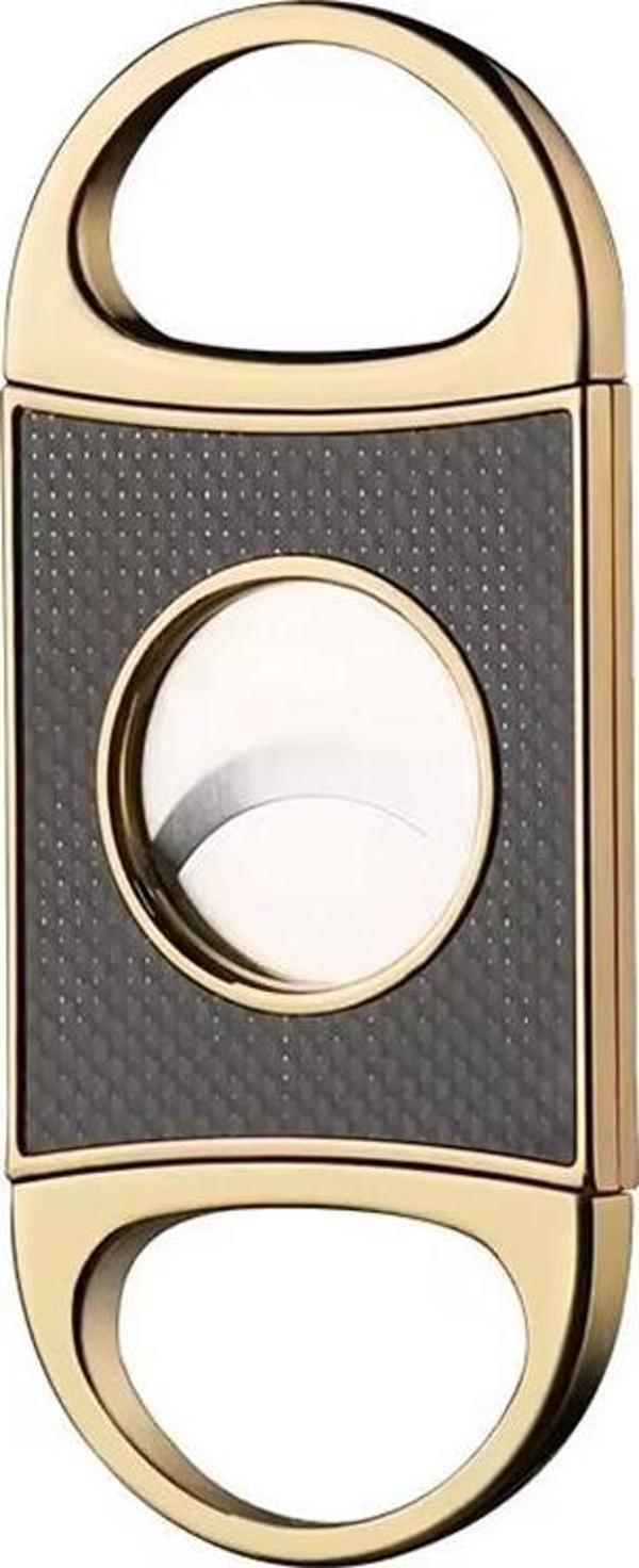 PQ Gold Ahşap Desenli Metal Puro Makası Kesici - Image 1