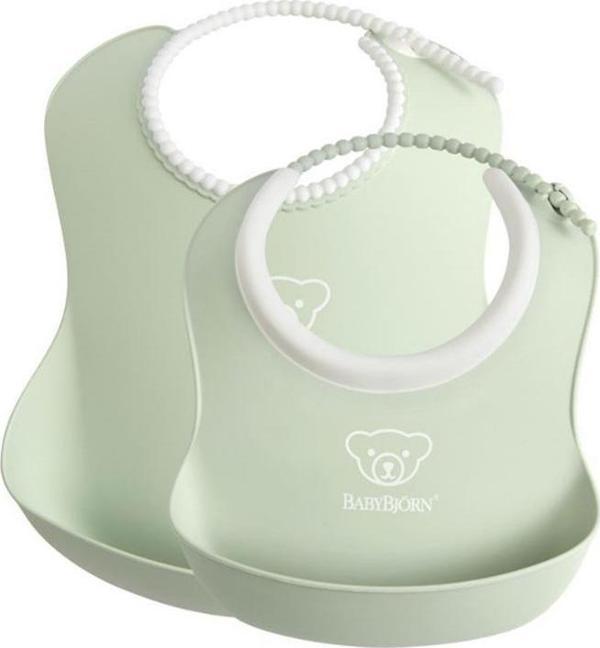 BabyBjörn Yumuşak Plastik Mama Önlüğü Seti / Powder Green - Image 1