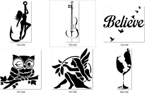 Airbrush Tattoo Aşkın Büyüsü Geçici Dövme Şablonu Seti Sadece Desen - Image 1