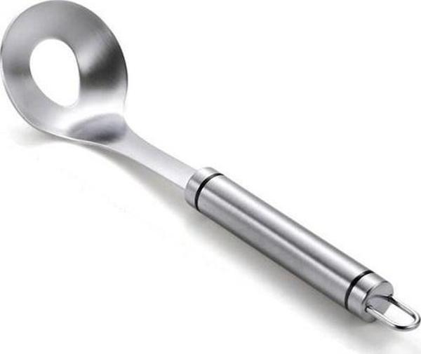 Delikli Köfte Yapma Kaşığı Çelik Paslanmaz Lokma Kaşığı Pişi Hamur Kaşığı 24 cm - Image 1