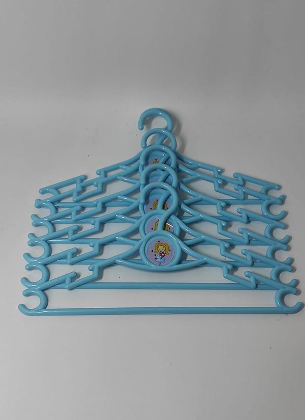  Çocuk Elbise Askısı  6'lı  Mavi Bebek Kıyafet  Askısı 30*15 cm  - Image 1