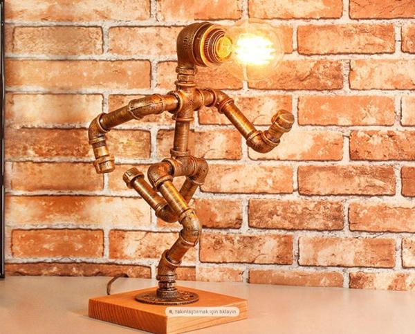 Hediyelik Kitap Okuma lambası, el yapımı ROBOT masa lambası - Image 1