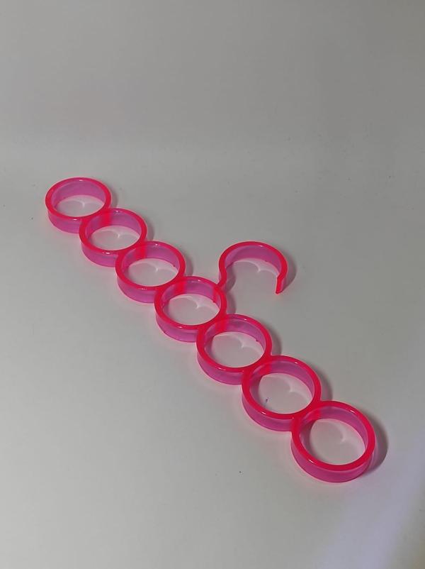 7 Gözlü Eşarp Fular Kravat Askısı Aksesuar Atkı Şal Askılığı Pembe - Image 1