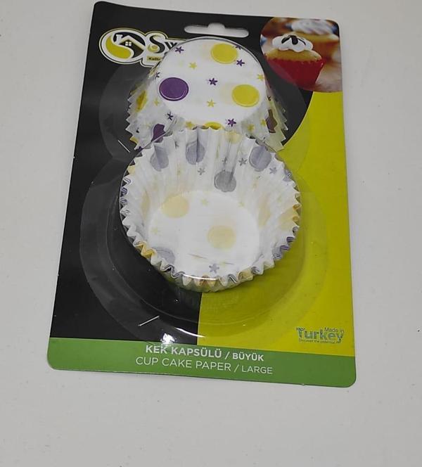Kek Kapsülü Büyük Kağıt Kek Kapsülü Mini Tart Kek Kapsülü Muffin Ekler Kalıbı Yıldız - Image 1