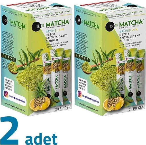 Matcha Premium Japanese Bromelain Ananaslı Limonlu Matcha Çayı 20x8GR X 2Adet - Image 1