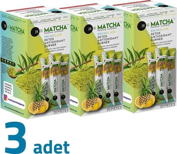 Matcha Premium Japanese Bromelain Ananaslı Limonlu Matcha Çayı 20x8GR X 3Adet - Image 1