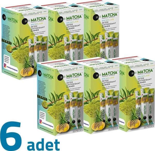 Matcha Premium Japanese Bromelain Ananaslı Limonlu Matcha Çayı 20x8GR X 6Adet - Image 1