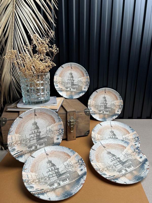 TABAK EVİ Maiden Chic Porselen Pasta Tabağı 21cm 6 Kişilik 6 Parça - Image 1