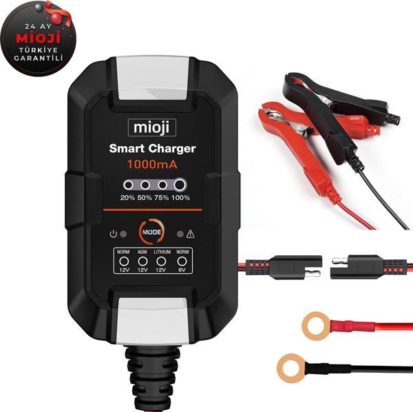 Mioji Mio 1000 1A 6V ve 12V Araba Şarj, Akü Bakım,Akıllı Akü Şarj Cihazı - Image 1