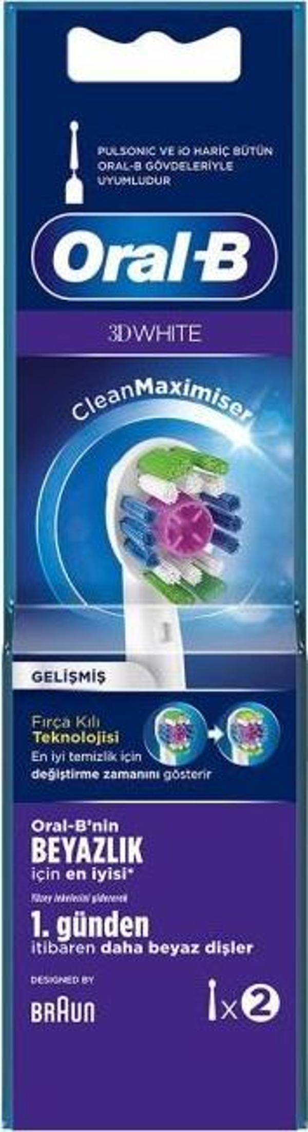 Oral-B Diş Fırçası Yedek Başlığı 3D White 2'li - Image 1