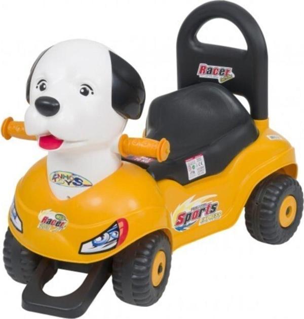 ENHOŞ OYUNCAK Unisex Sarı Pedalsız Köpek Kafalı Araba - Image 1