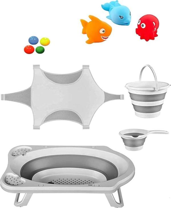 Freebebek Katlanır Bebek Yıkama Banyo Seti 6 Parça - Image 1