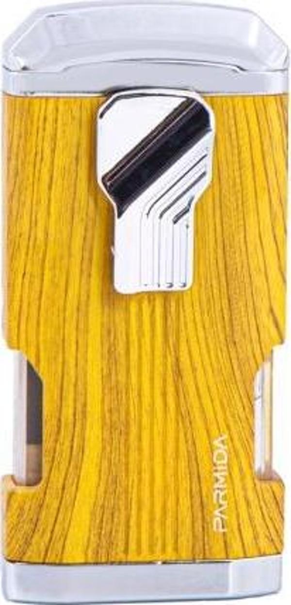 Parmida Üç Torch Pürmüz Ahşap Desenli Puro Çakmağı - Image 1
