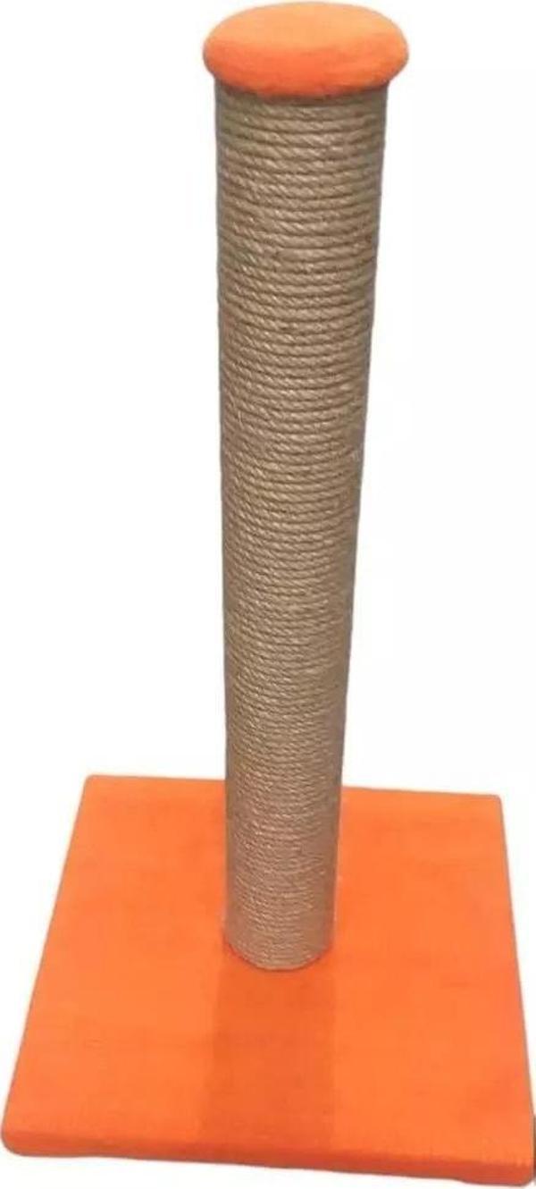 Glipet Tırmalama Tahtası Kare Taban - Jut Halat - Turuncu 40 Cm - Image 1