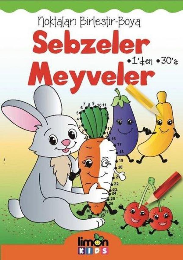 Sebzeler Meyveler-Noktaları Birleştir-Boya - Limonkids - Image 1