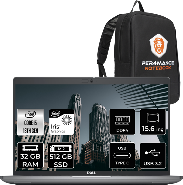 Dell Latitude 3540 İ5 1335U 32Gb Ram 512Gb Ssd 15.6'' Fhd Fdos N006L354015 & Per4 Çanta  - Image 1