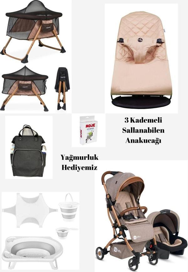 Freebebek Kabin Drone Bebek Arabalı 10 Parça Çeyiz Seti - Image 1