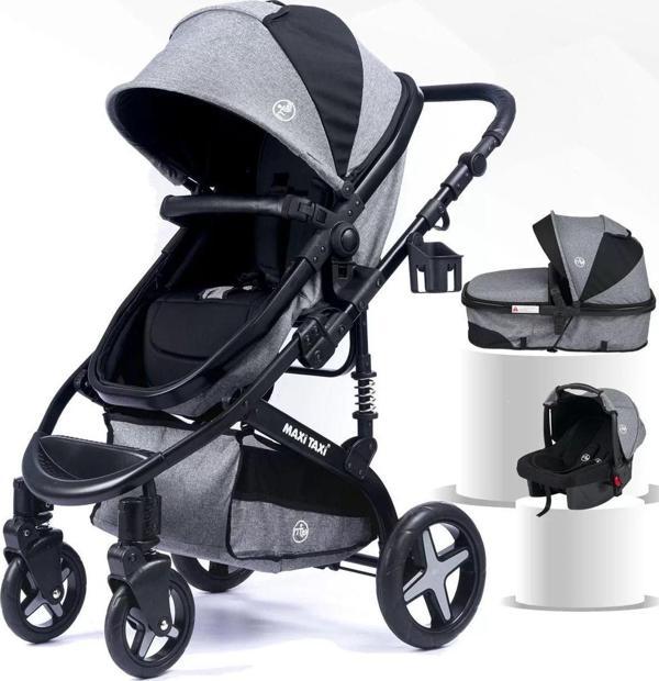 Maxi Taxi Fast Pro Alüminyum Travel Sistem Bebek Arabası - Cotton Grey - Image 1