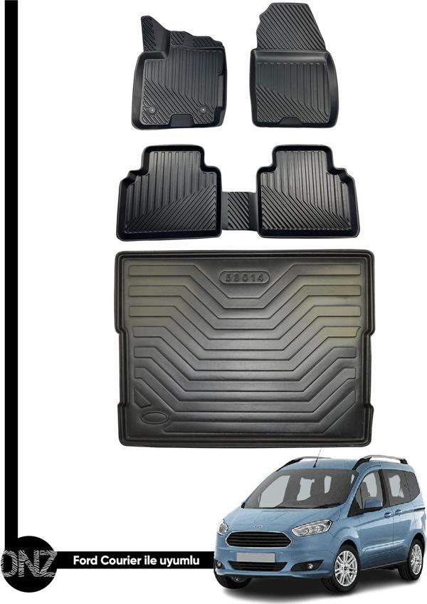 Ford Courier 3D Havuzlu Paspas + Bagaj Havuzu İkili Set - Image 1