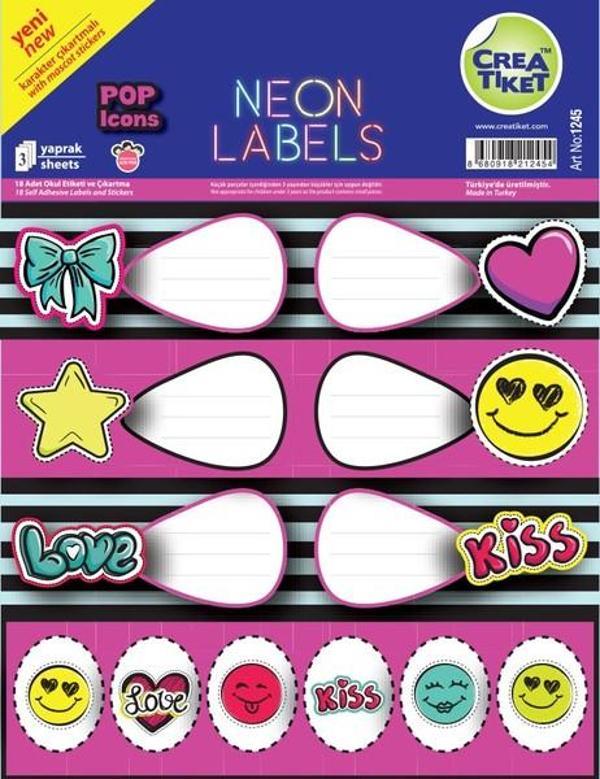 Crea Neon Çıkartma Pop İcons Etiket - Image 1