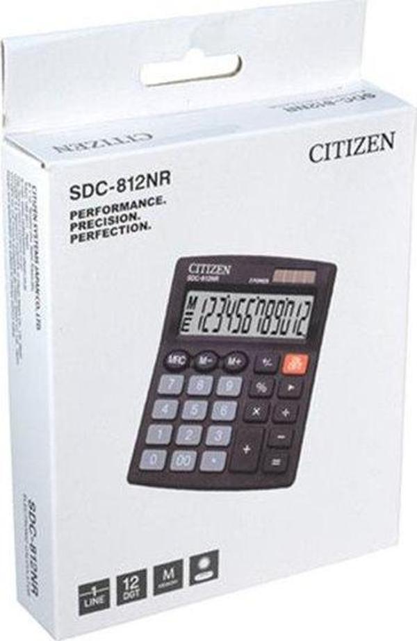 Citizen SDC-812NR Hesap Makinesi Siyah - Image 1