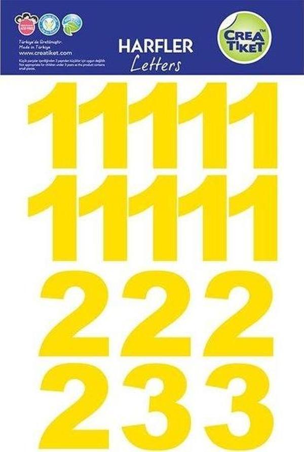 Crea 1344 XL Rakam Sticker Sarı - Image 1