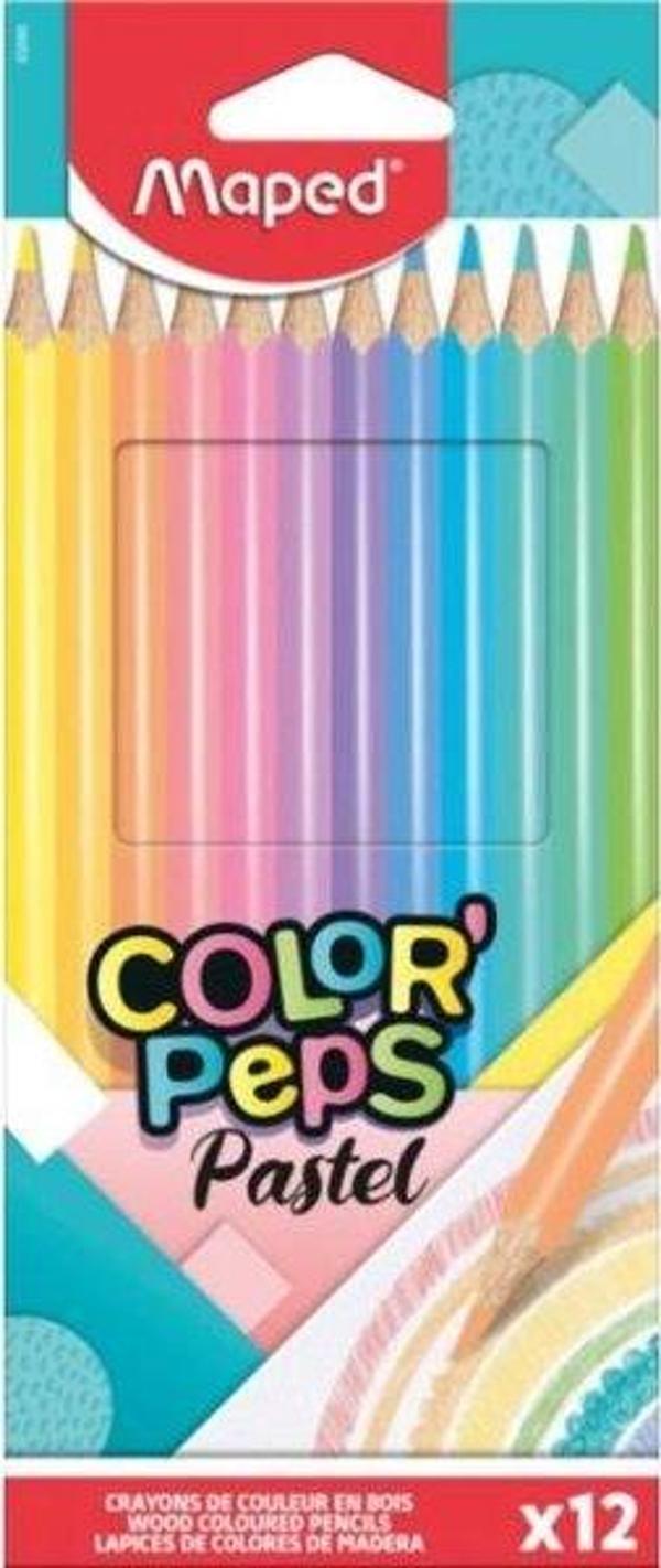 Maped Color'Peps Pastel Renkli Kuru Boya 12'Li Kutu - Image 1
